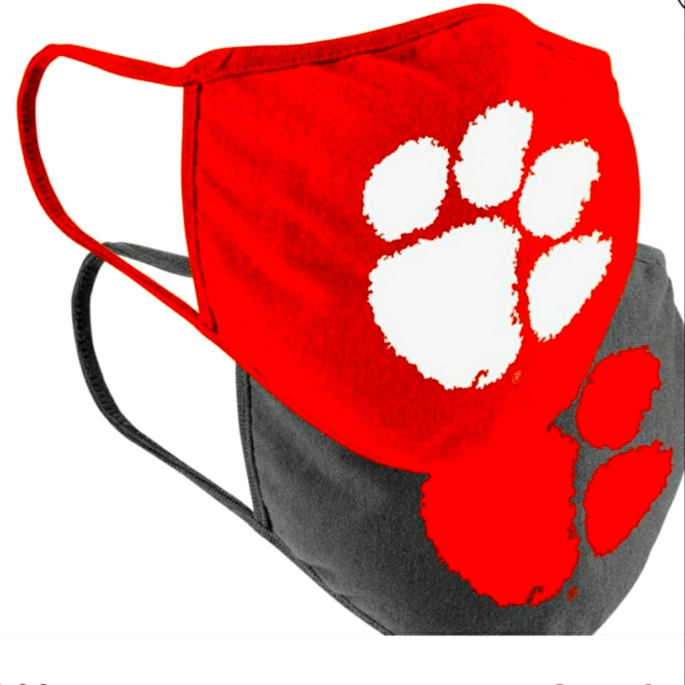 NWT Unisex Clemson Tigers Colosseum 2 Pack Face Masks